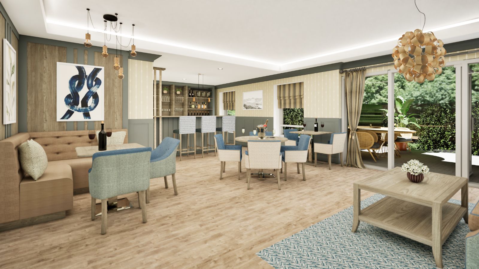 An elegant and spacious wine bar